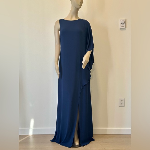 BCBGMaxAzria Navy One-Shoulder Evening Gown – Size 12 - Picture 2 of 6